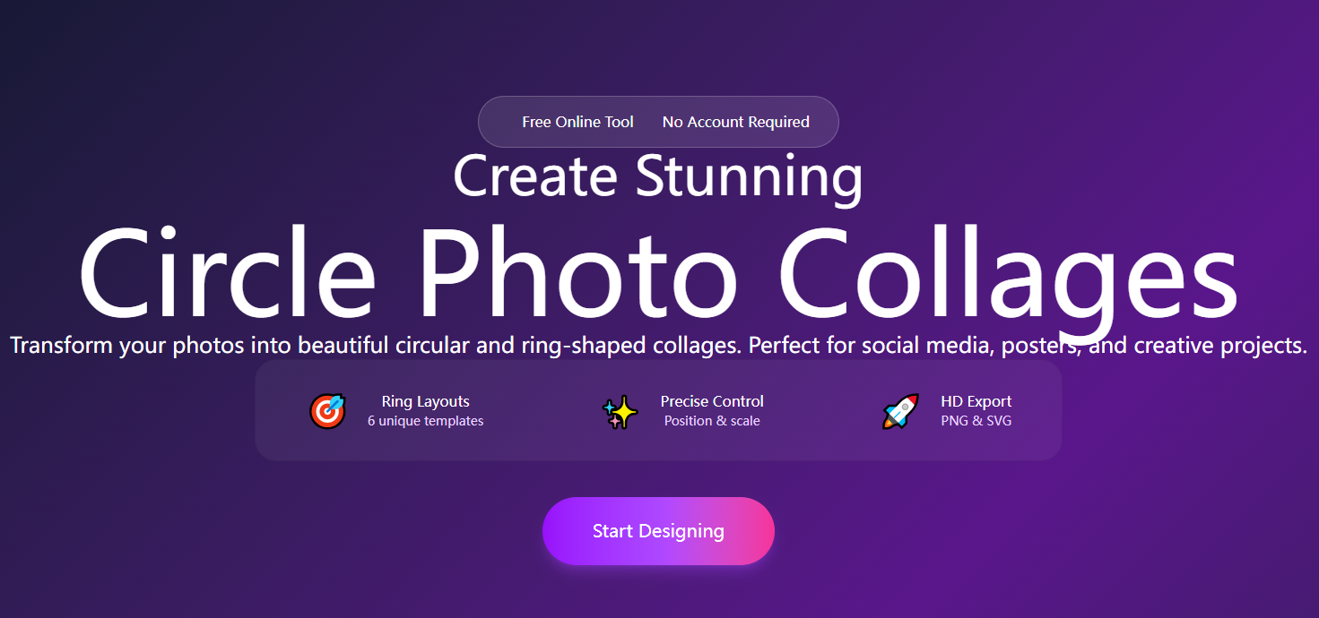 CirclePhotoCollage.com - Screenshot 3 showing product features and functionality