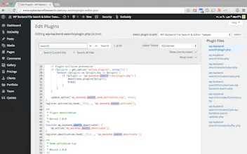 WP Backend File Search gallery image