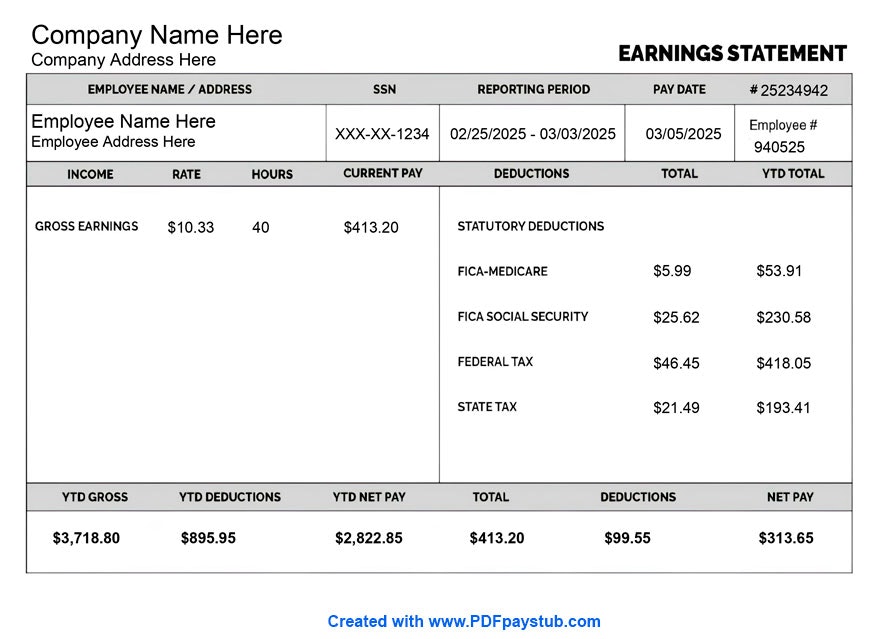 PDFPayStub.com - การทำให้เงินเดือนง่ายขึ้นด้วยการสร้างต้นขั้วจ่ายทันที media 8