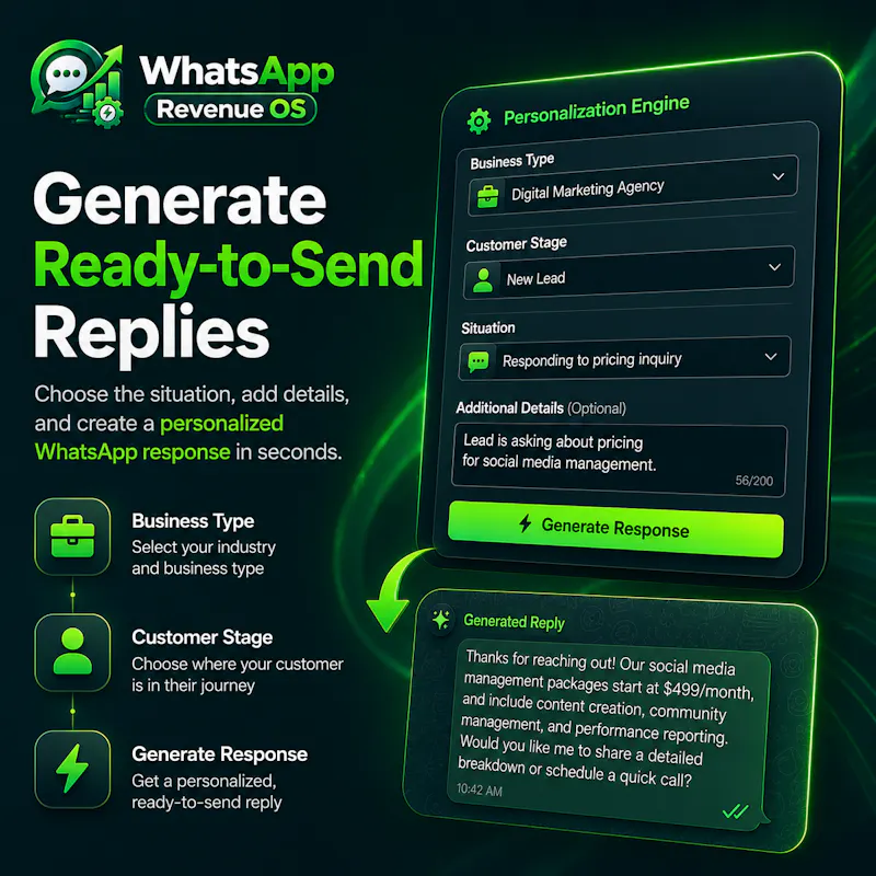 WhatsApp Revenue OS screenshot 2