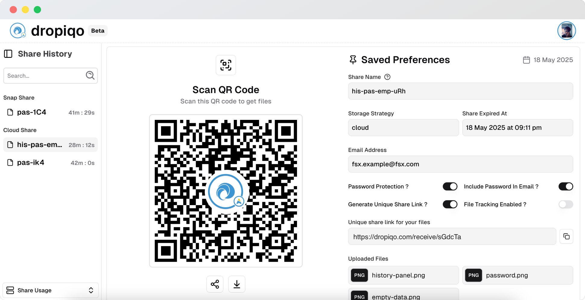 หยด - การแชร์ไฟล์ที่รวดเร็วและปลอดภัยผ่าน QR, P2P และ Cloud media 4