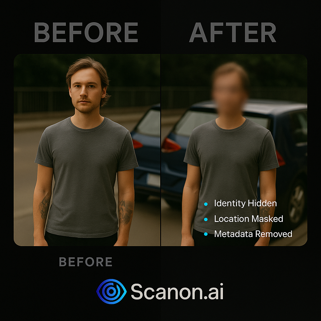 Scanon.ai - Göndermeden önce medyanızdan hassas verileri kaldırın medya 3
