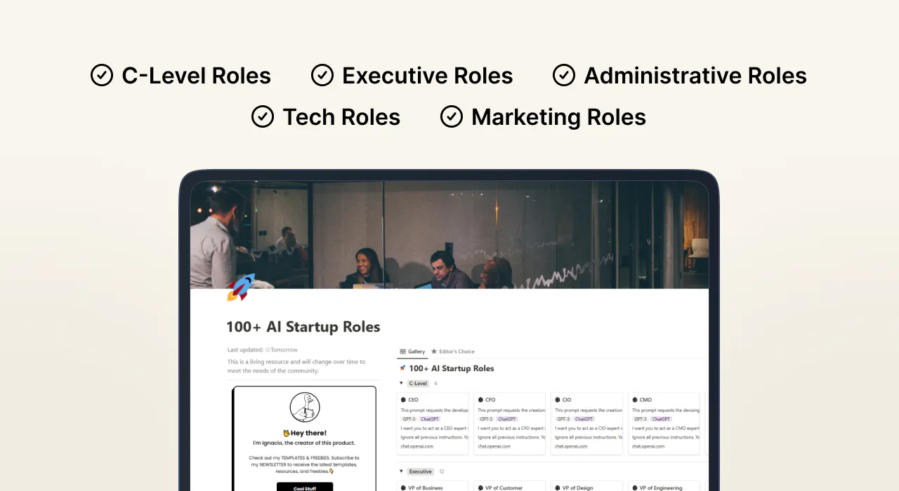 Role Prompt 100+ Startup Roles Prompt Templates: Supercharge your business with a ...
