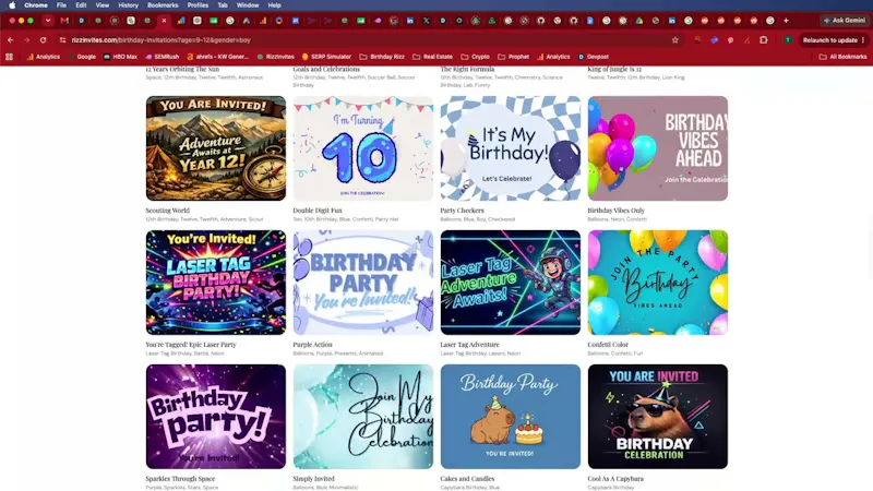Rizz Invites screenshot 1 (video preview)