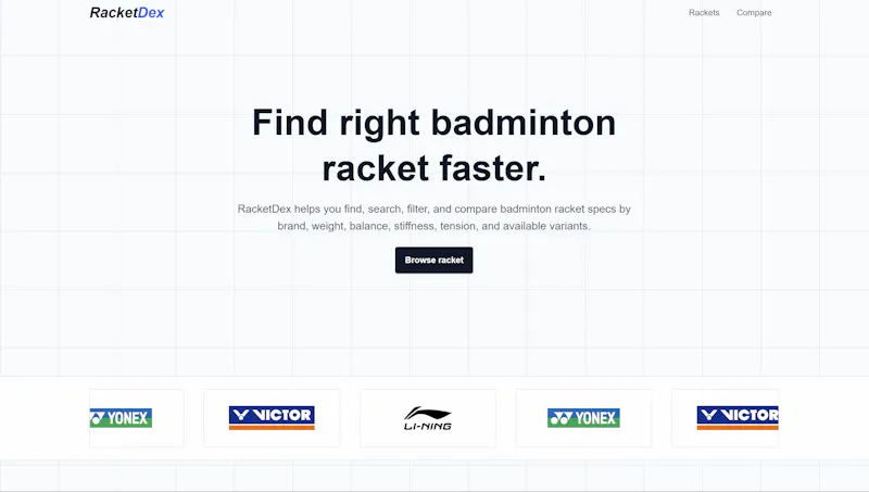 RacketDex screenshot 1