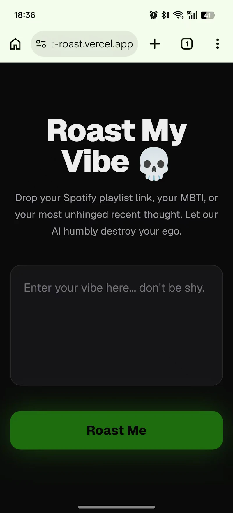 Roast My Vibe screenshot 2
