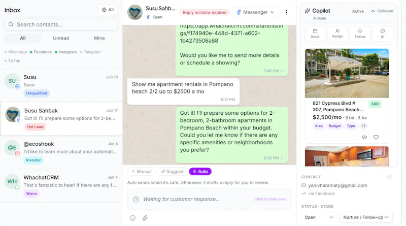 WhachatCRM for Shopify screenshot 1