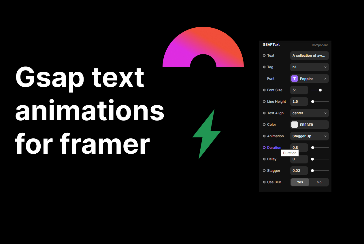 Gsap text animations framer logo