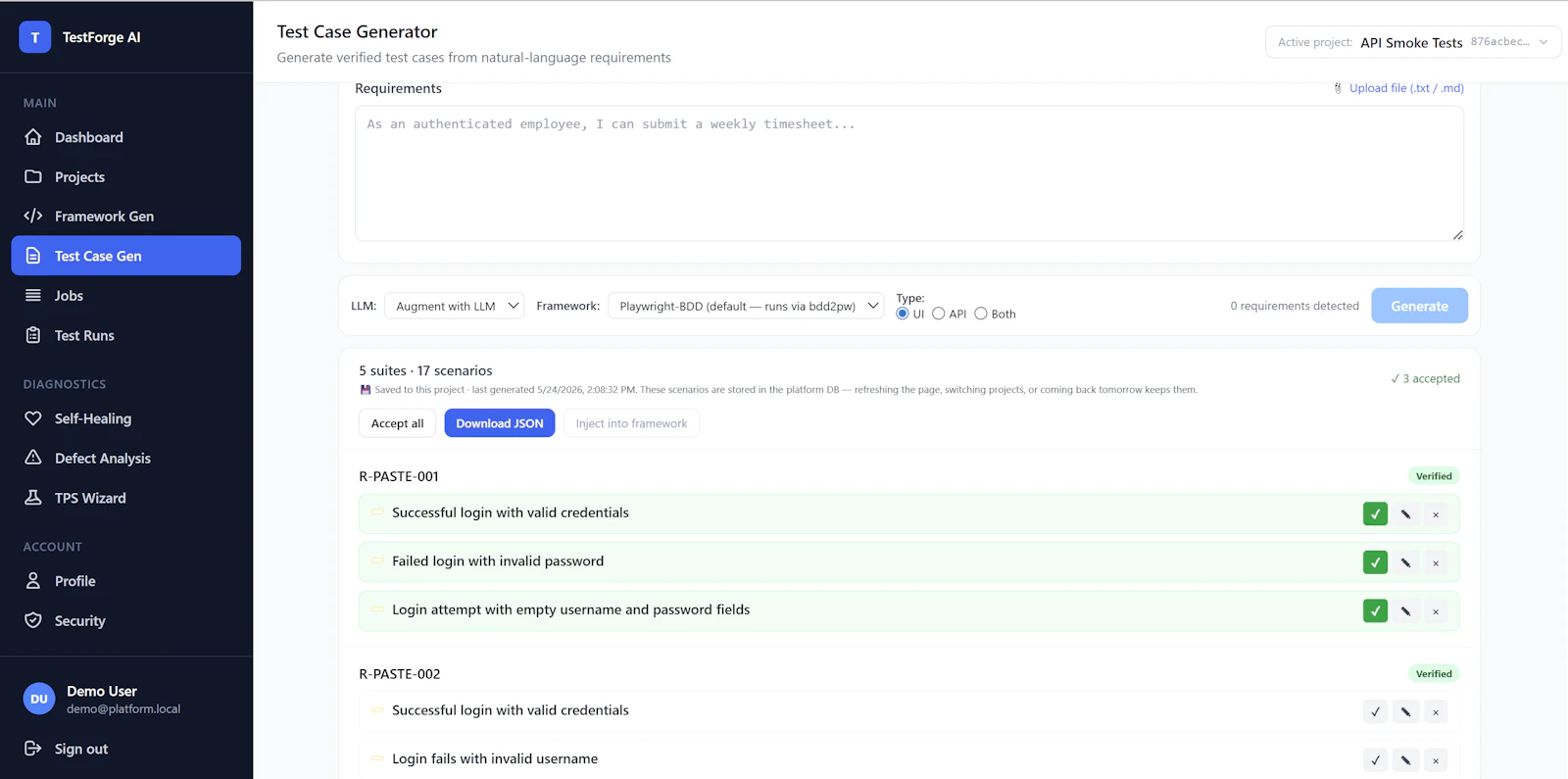 TestForge AI screenshot 2