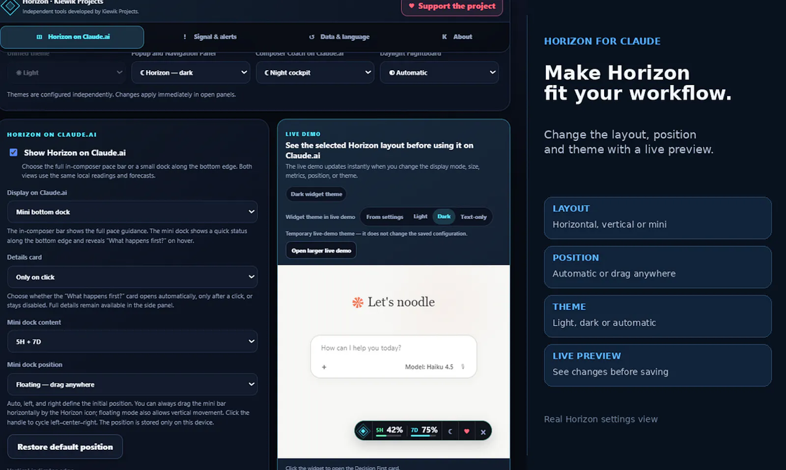 Horizon for Claude screenshot 5