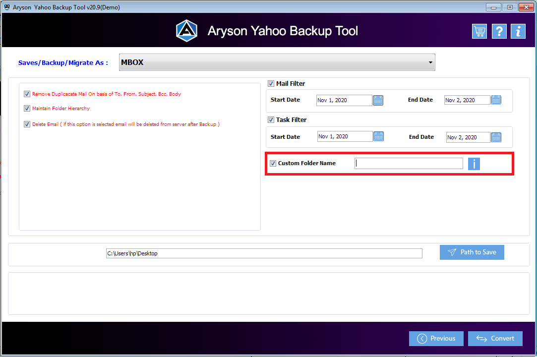 Aryson Yahoo Backup Tool gallery image