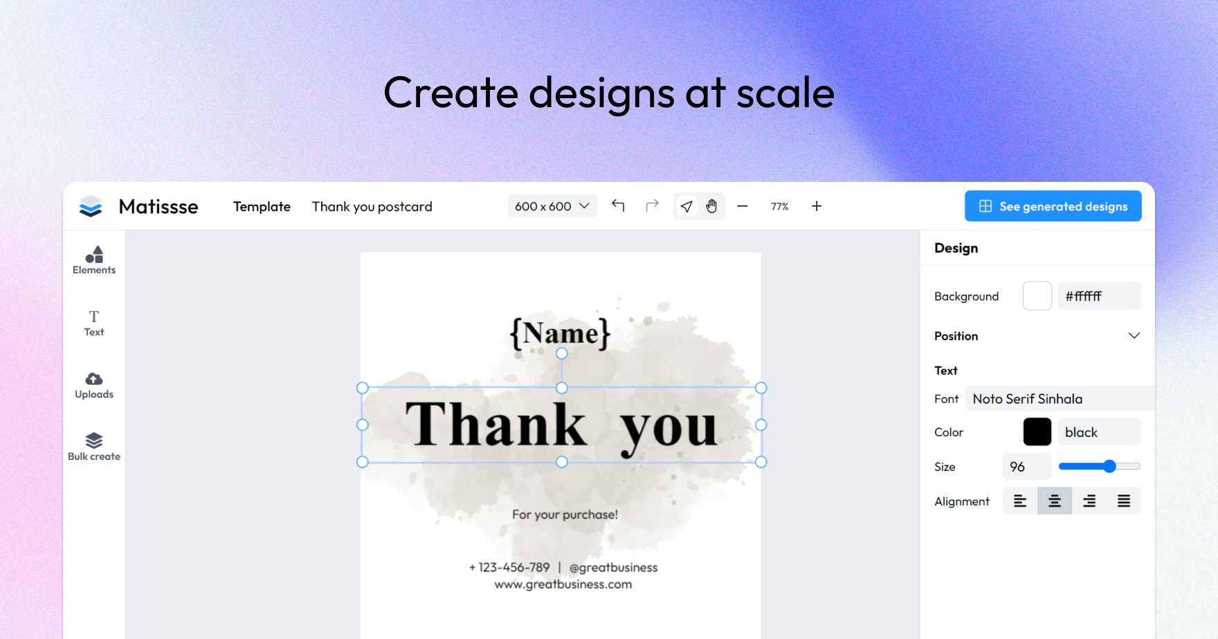 startuptile Matissse (Beta)-Create hundreds of designs in minutes