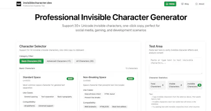 Invisible character generator gallery image