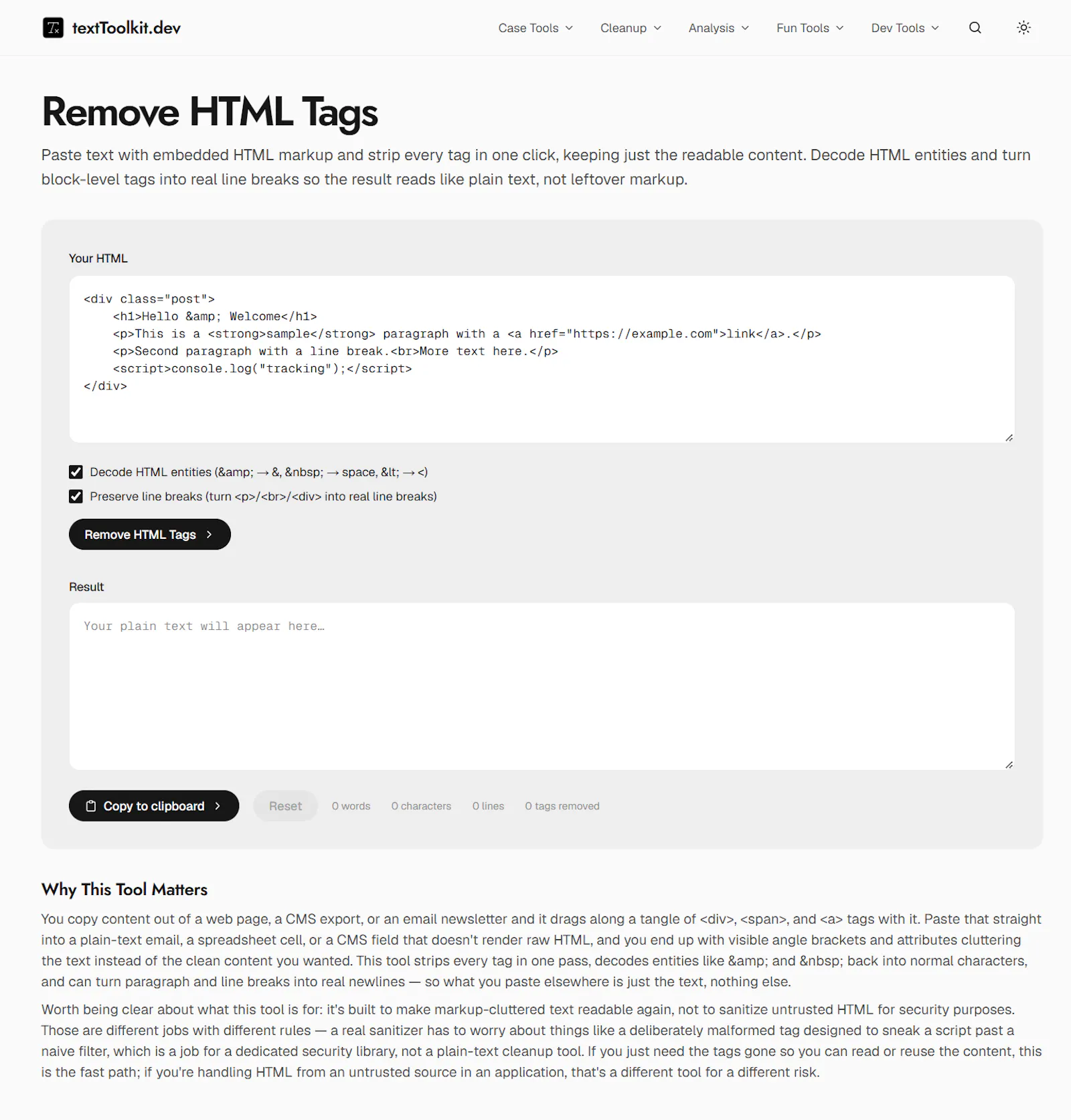 textToolkit.dev screenshot 4