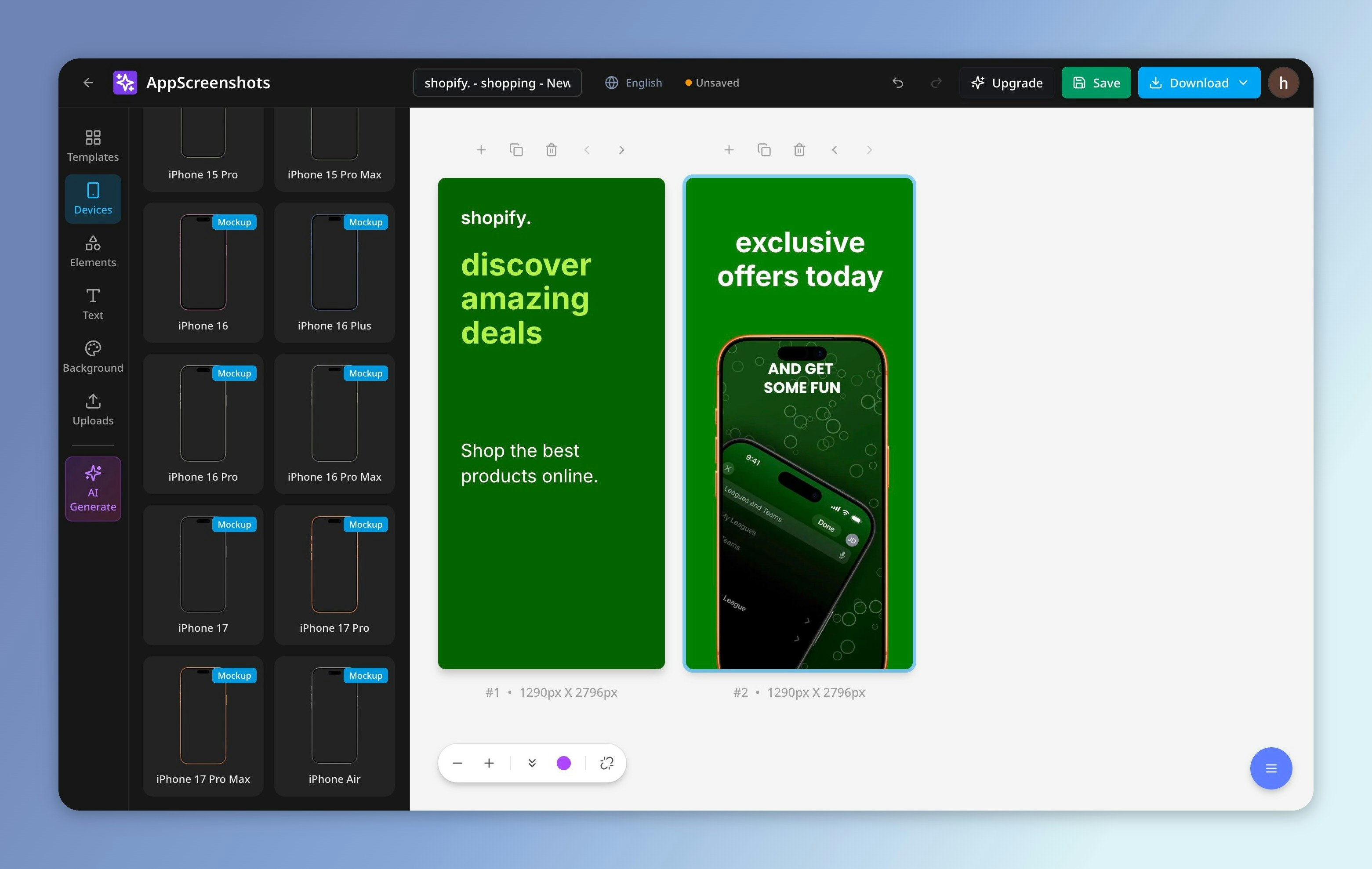 AppScreenshots - Main product screenshot demonstrating key features and user interface