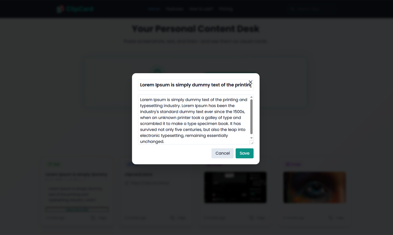 Clipcard - Plak screenshots, tekst en links media 5