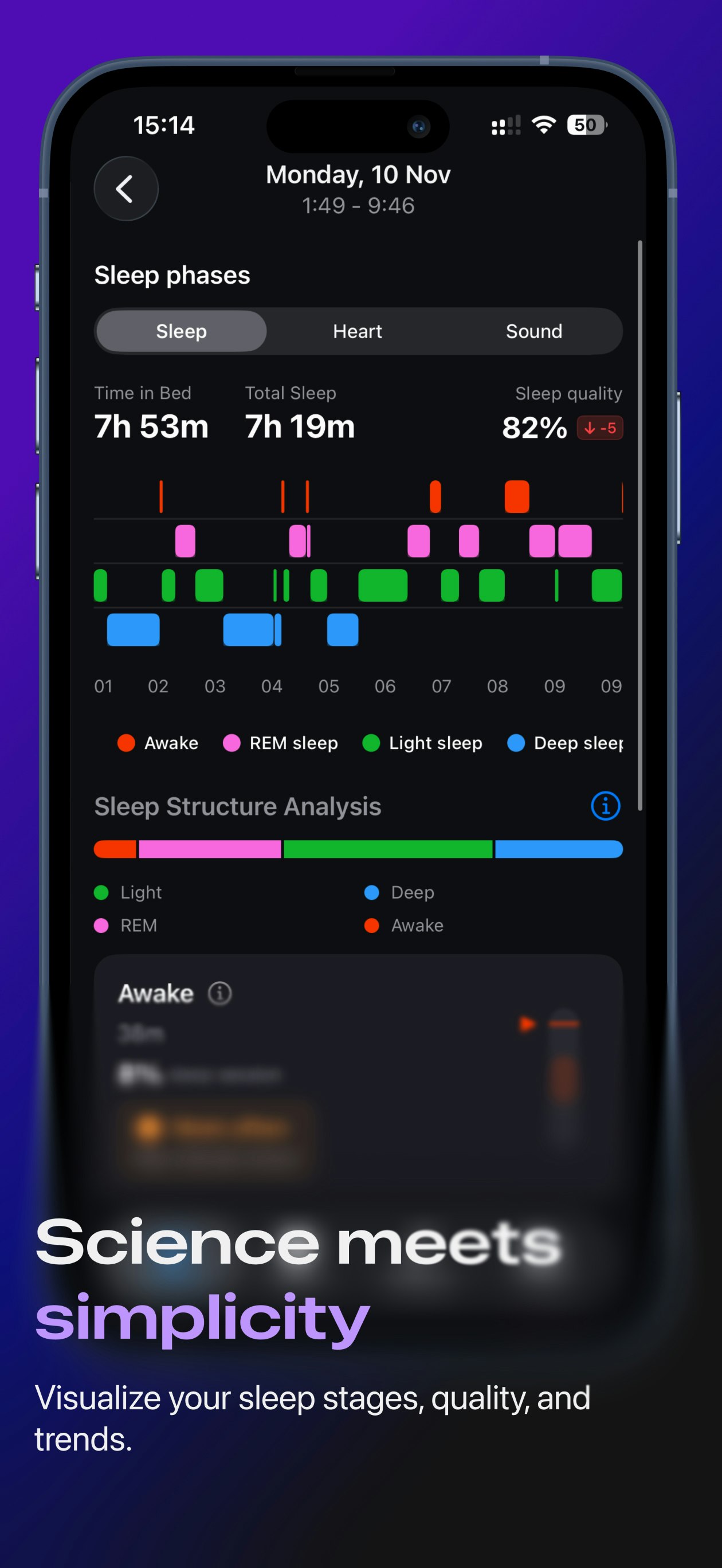 Moon: Sleep & Rhythm Tracker - Screenshot 3 showing product features and functionality