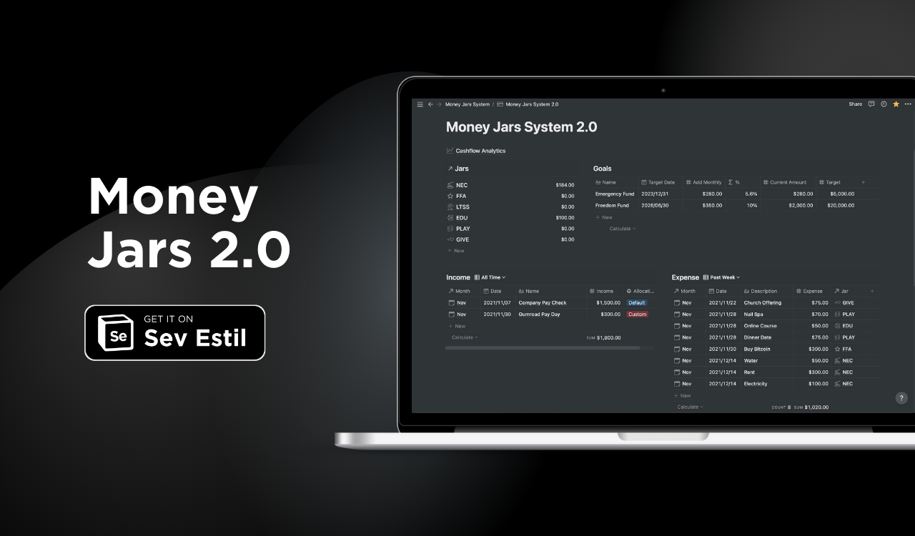 Notion Money Jars System 2.0 gallery image