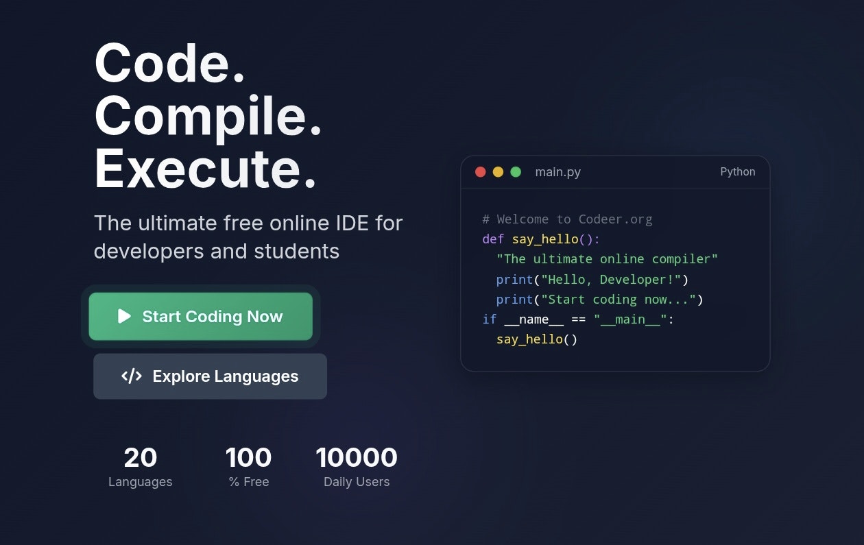 Codeer.org - Online compiler media 2
