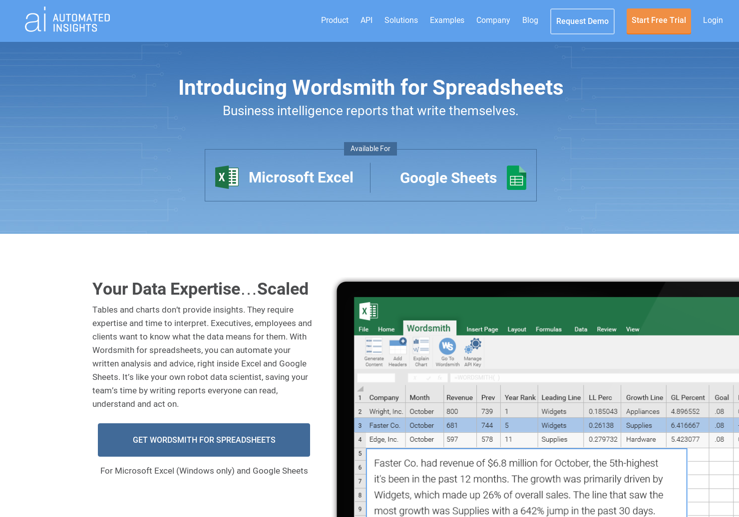 Introducing Wordsmith for Spreadsheets