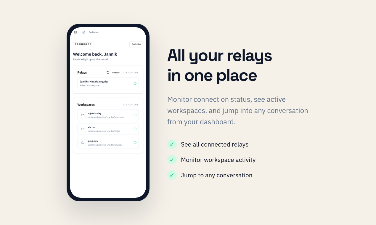 relayd - Screenshot 2 showing product features and functionality