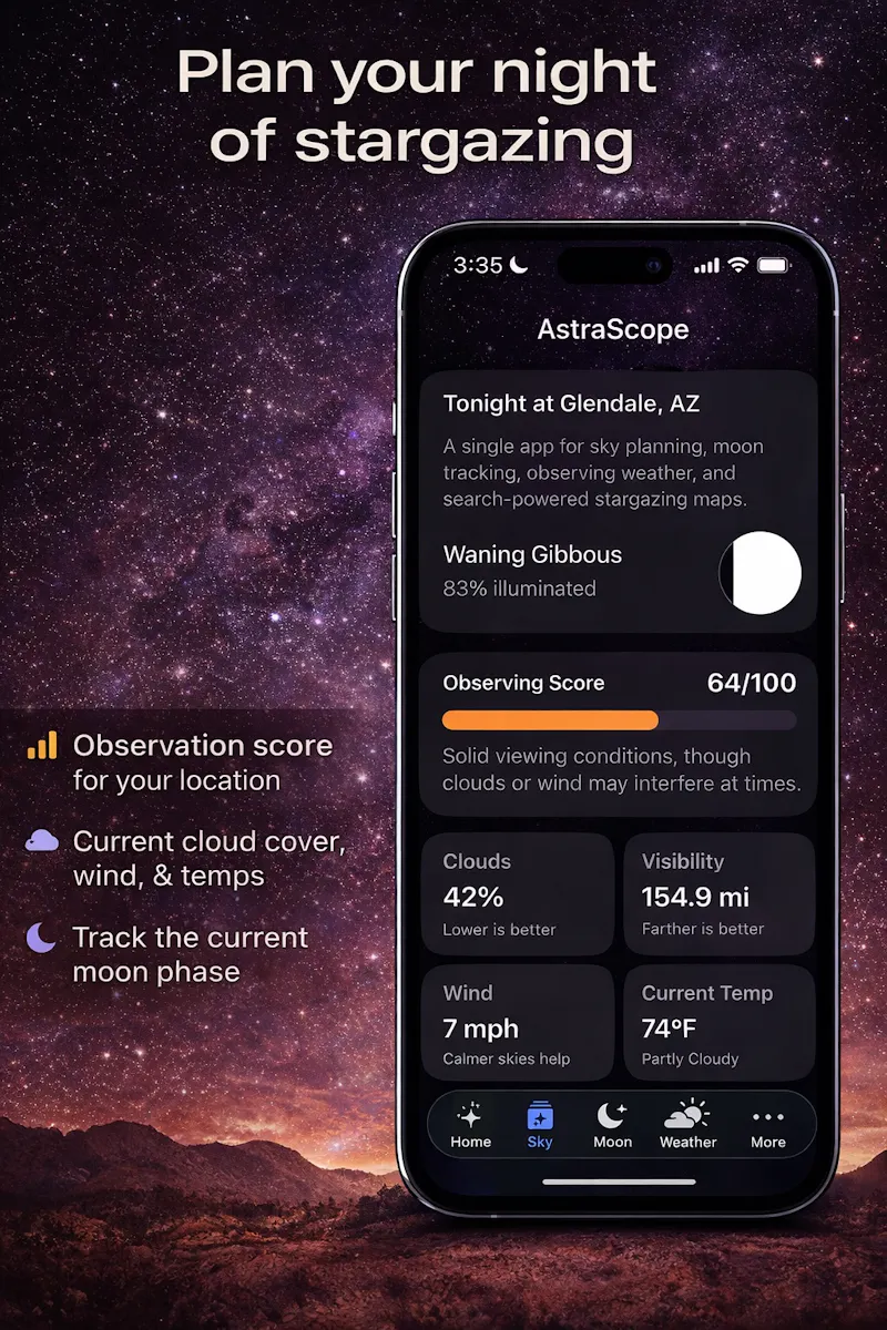 AstraScope — Explore. Plan. Observe. screenshot 1