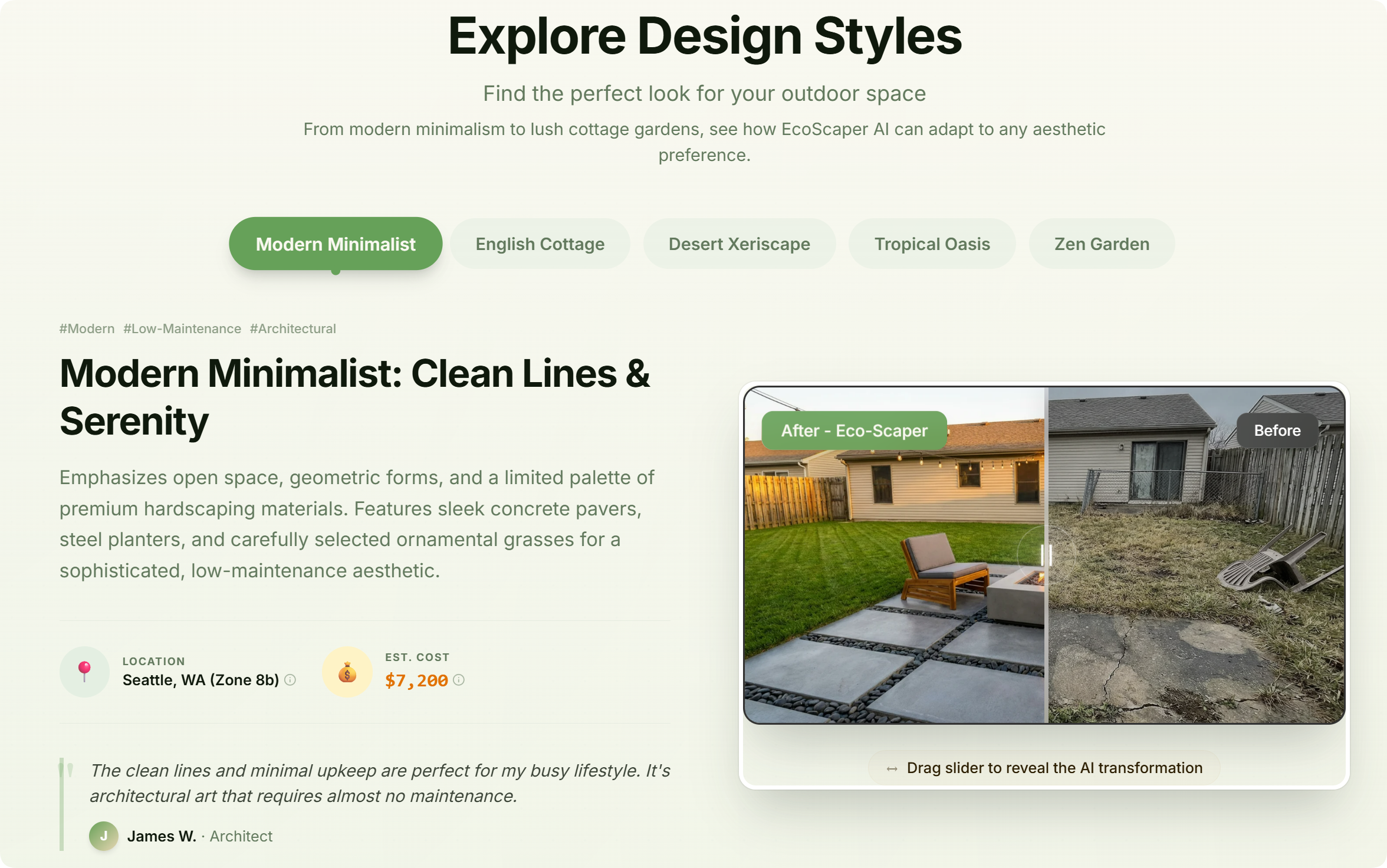 EcoScaper AI - Screenshot 4 showing product features and functionality