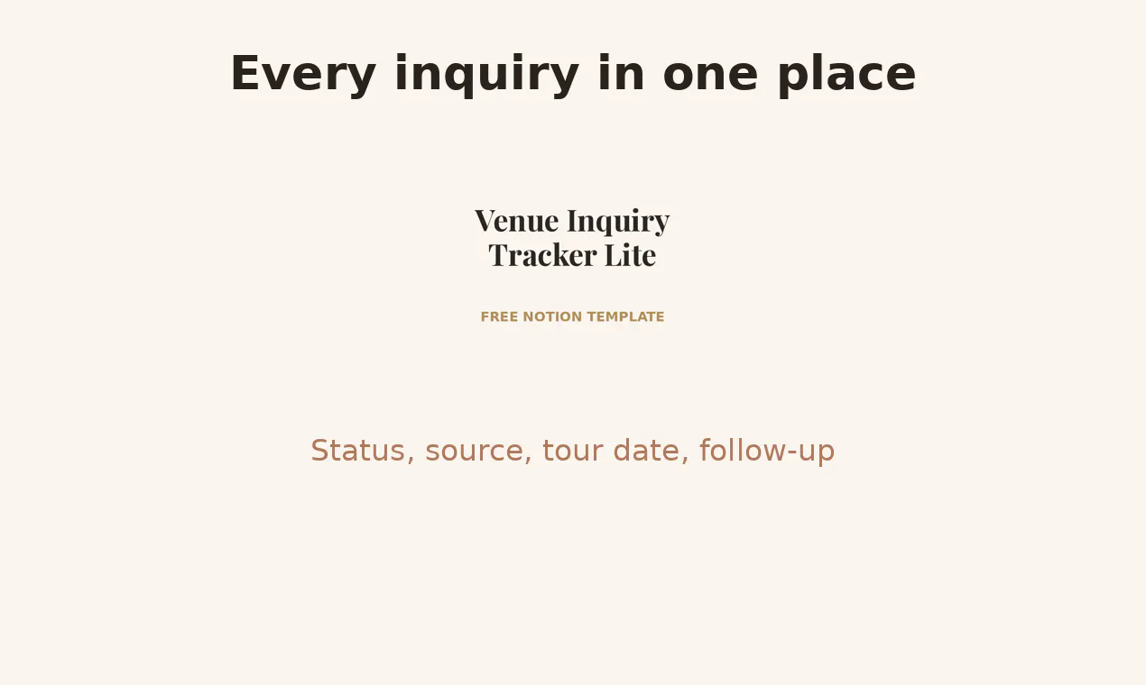 Venue Inquiry Tracker Lite gallery image