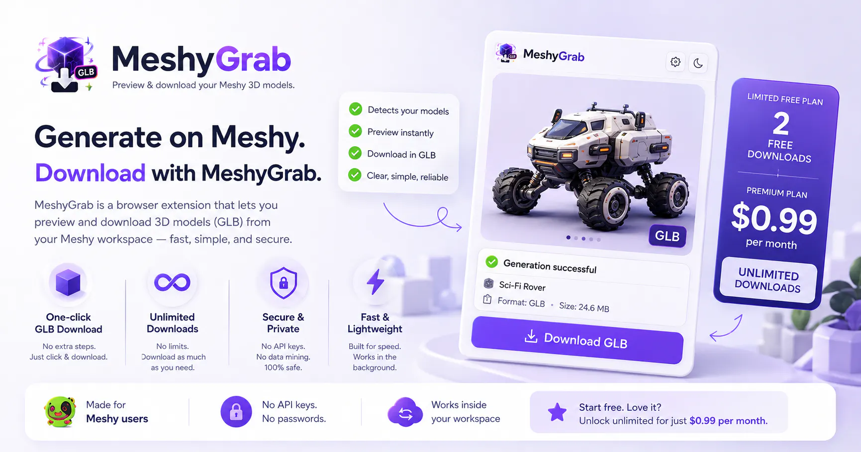 MeshyGrab — 3D Model Downloader gallery image