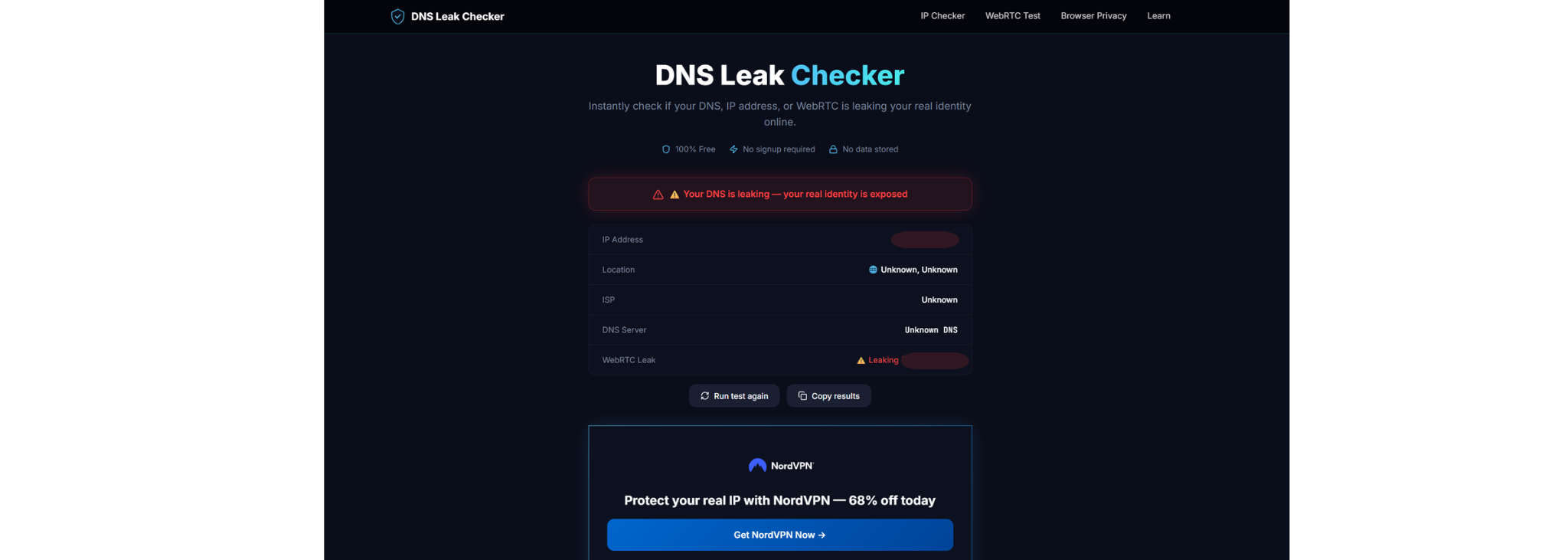 DNS Leak Checker