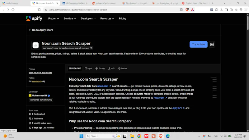 Noon.com Search Scraper screenshot 1