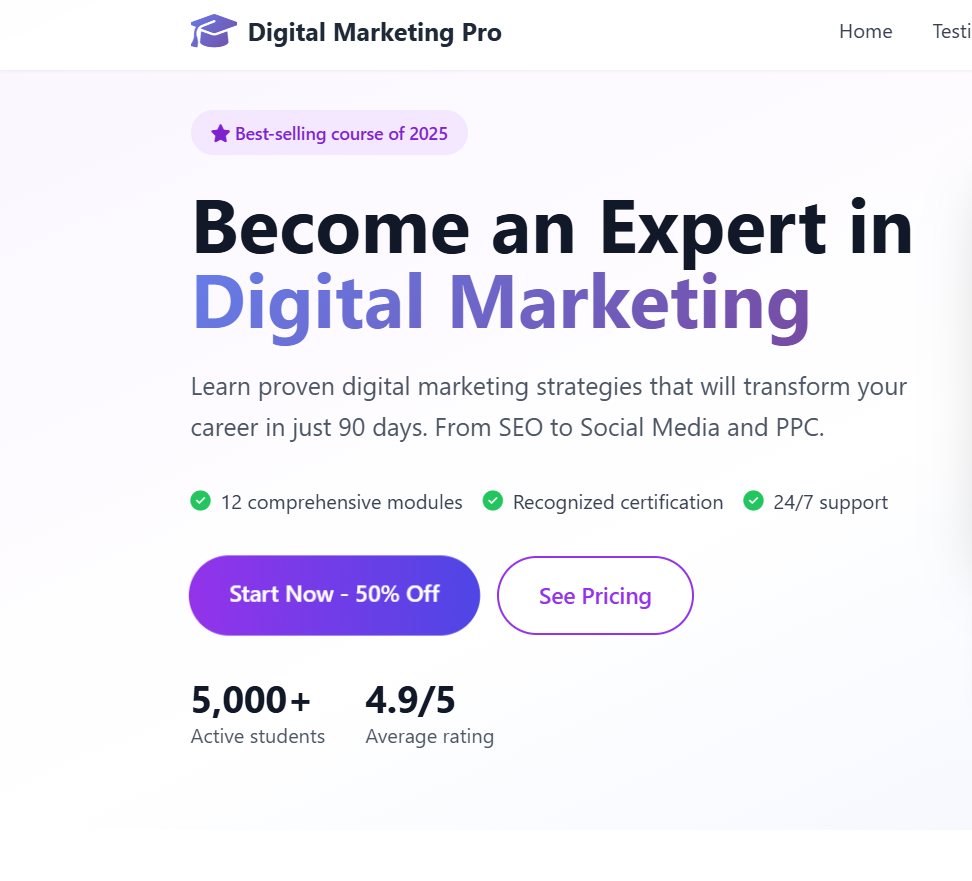 Landing page modern  - Main product screenshot demonstrating key features and user interface