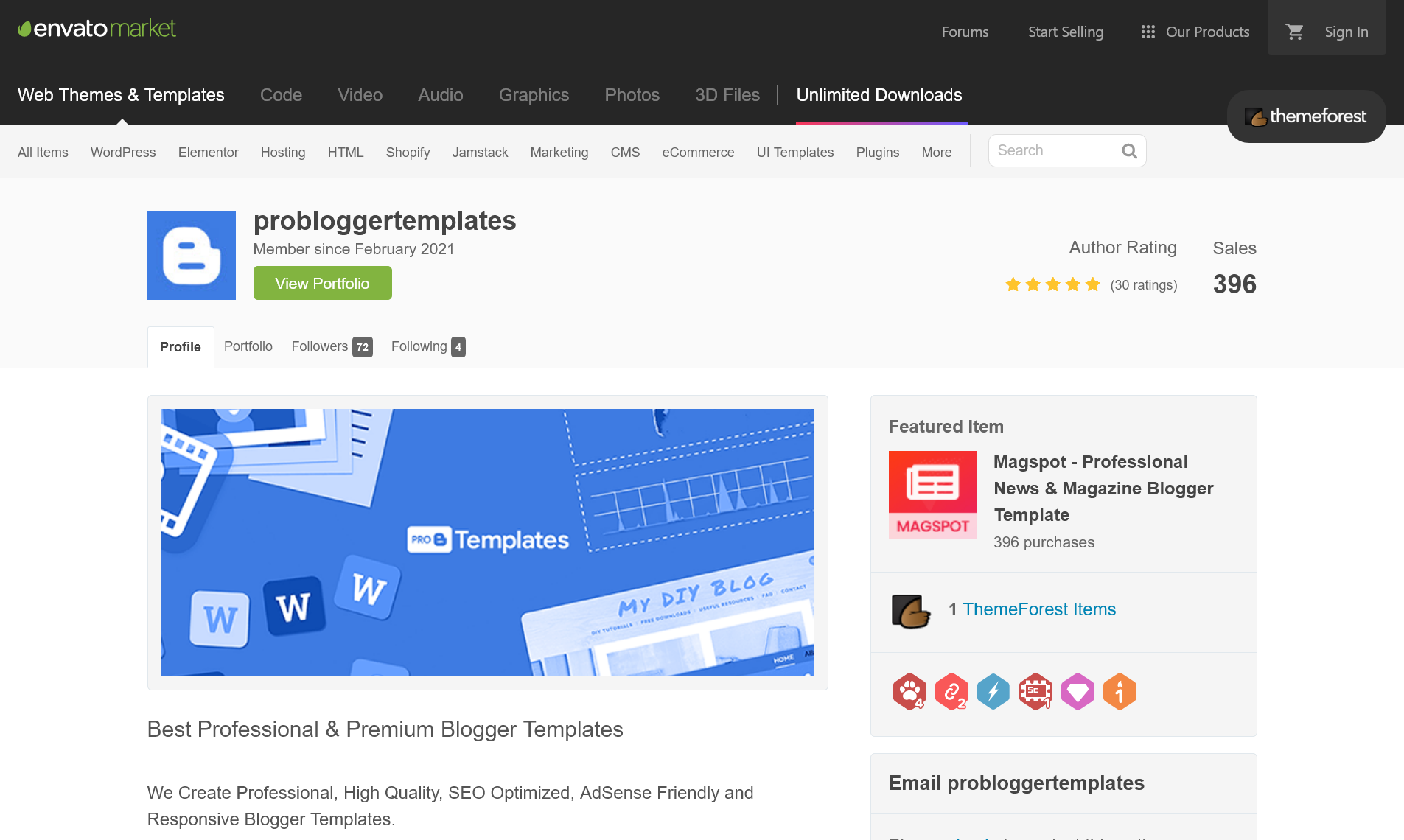 Шаблоны Pro Blogger media 3