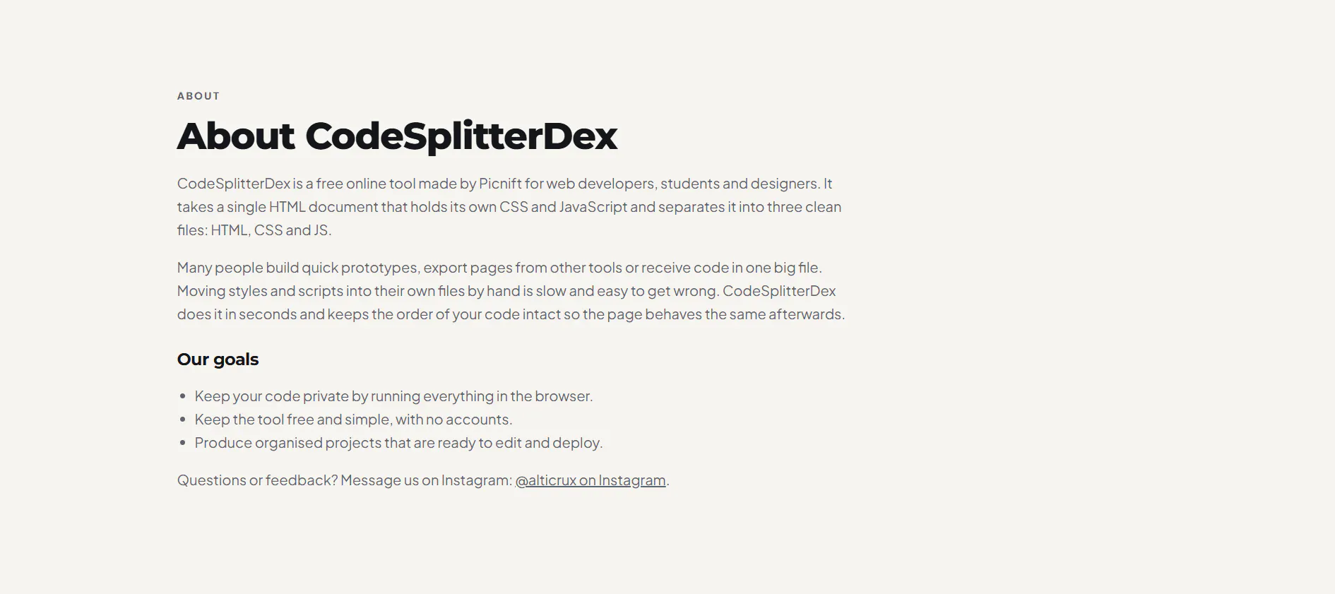 CodeSplitterDex gallery image