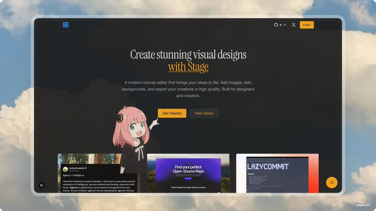Stage - Main screenshot showing features and interface