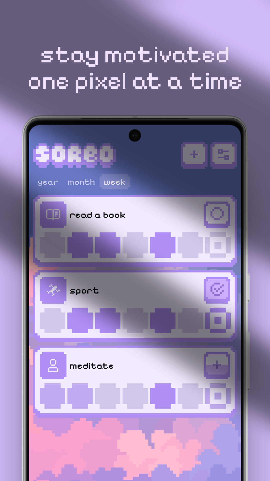 Soreo: Pixelated habits! - Screenshot 3 showing product features and functionality