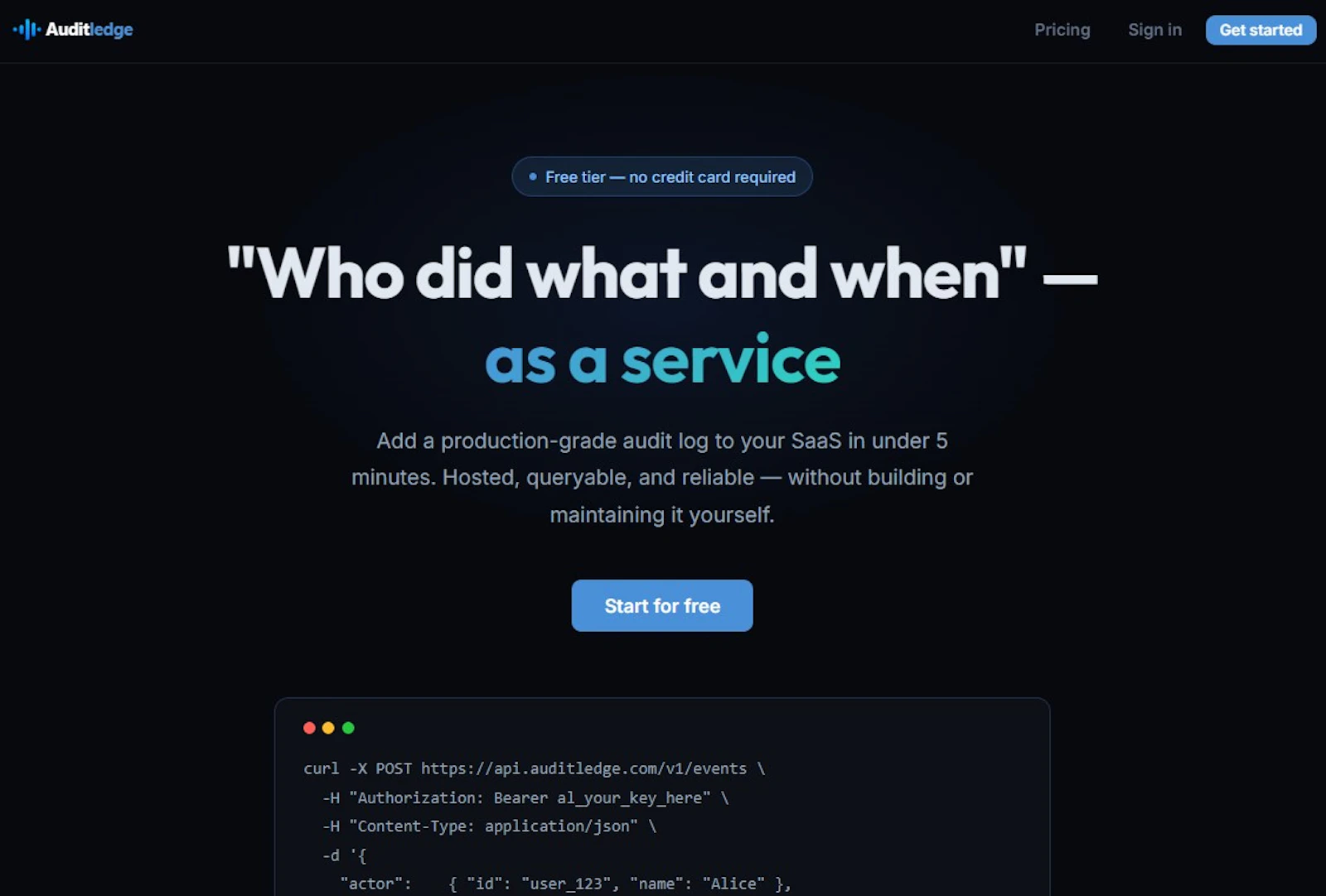 Auditledge screenshot 2