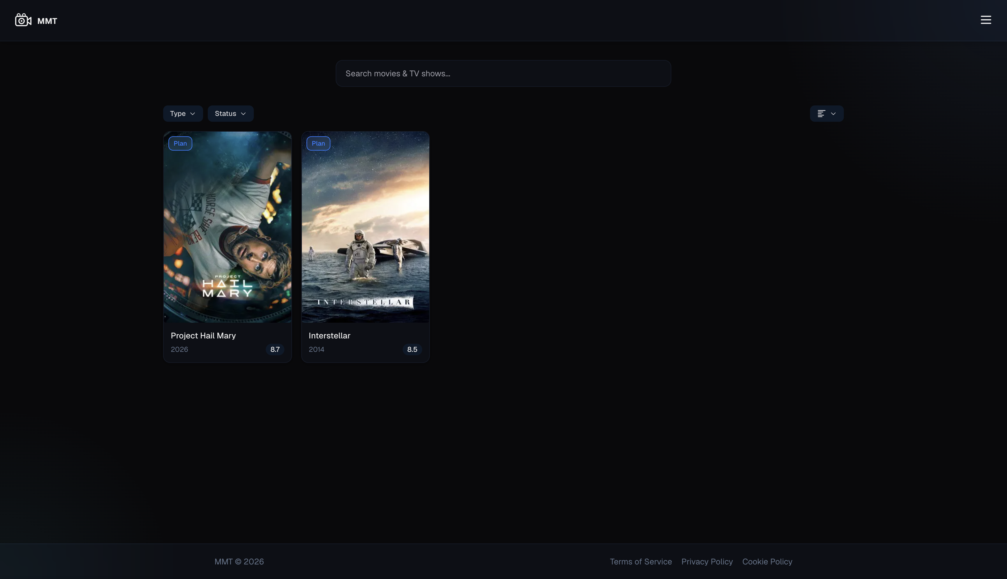 Minimalist Movie Tracker gallery image