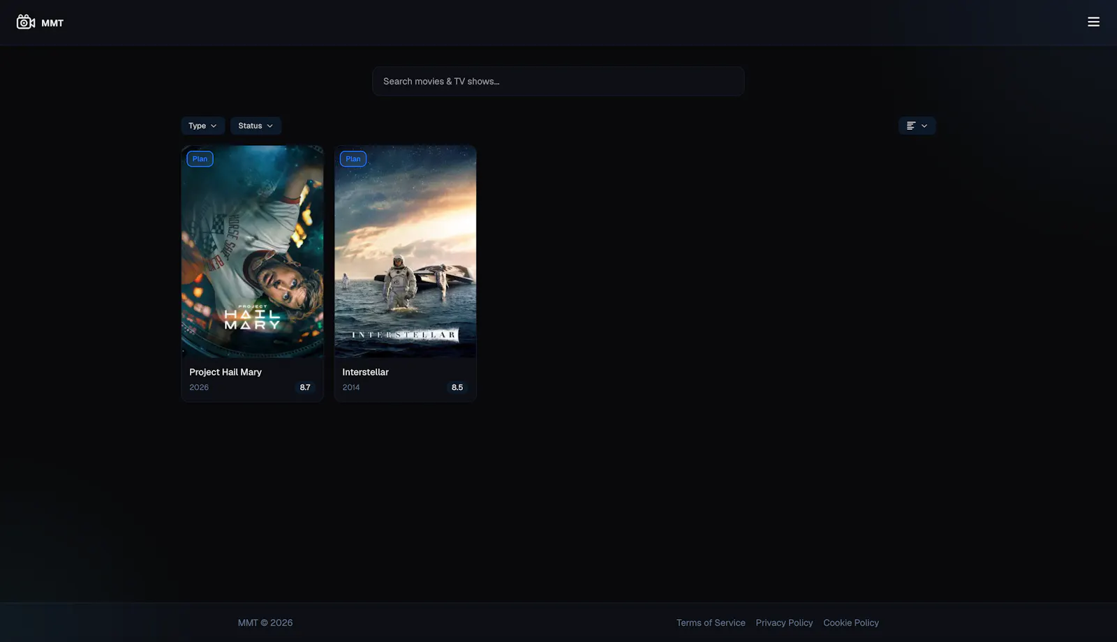 Minimalist Movie Tracker screenshot 1