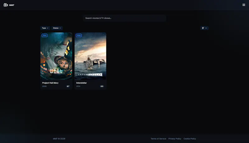Minimalist Movie Tracker screenshot 1