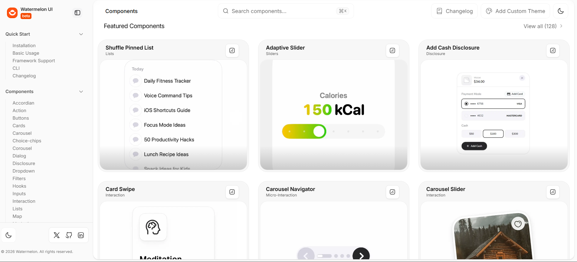 Watermelon UI gallery image