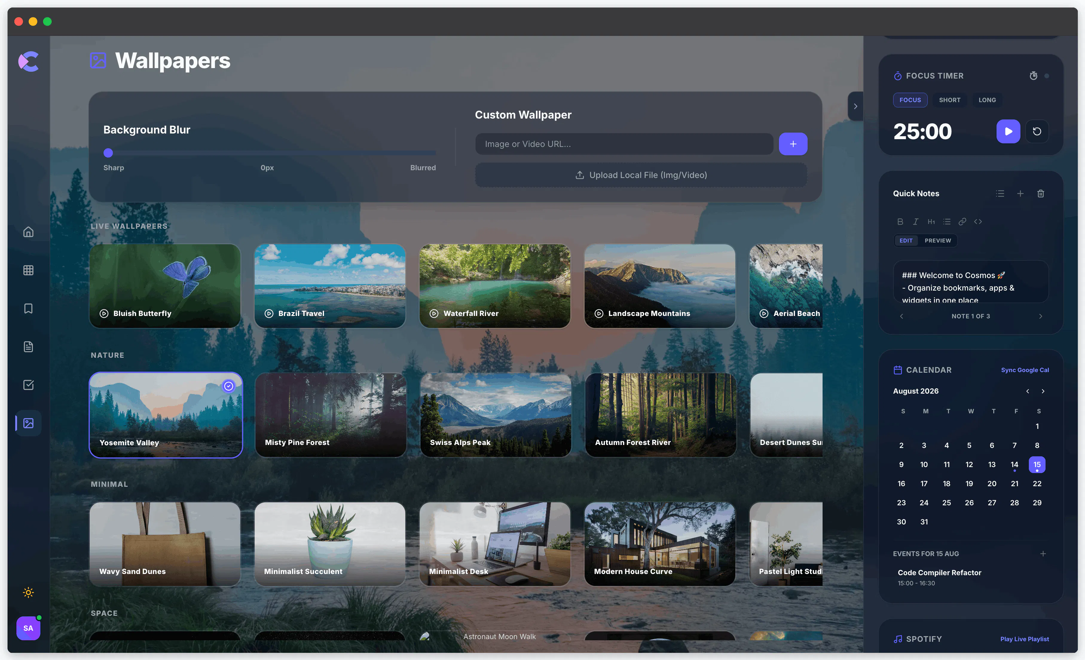 Cosmos : New Tab gallery image