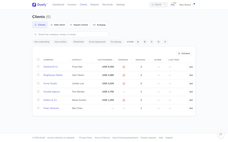 Duefy screenshot 2