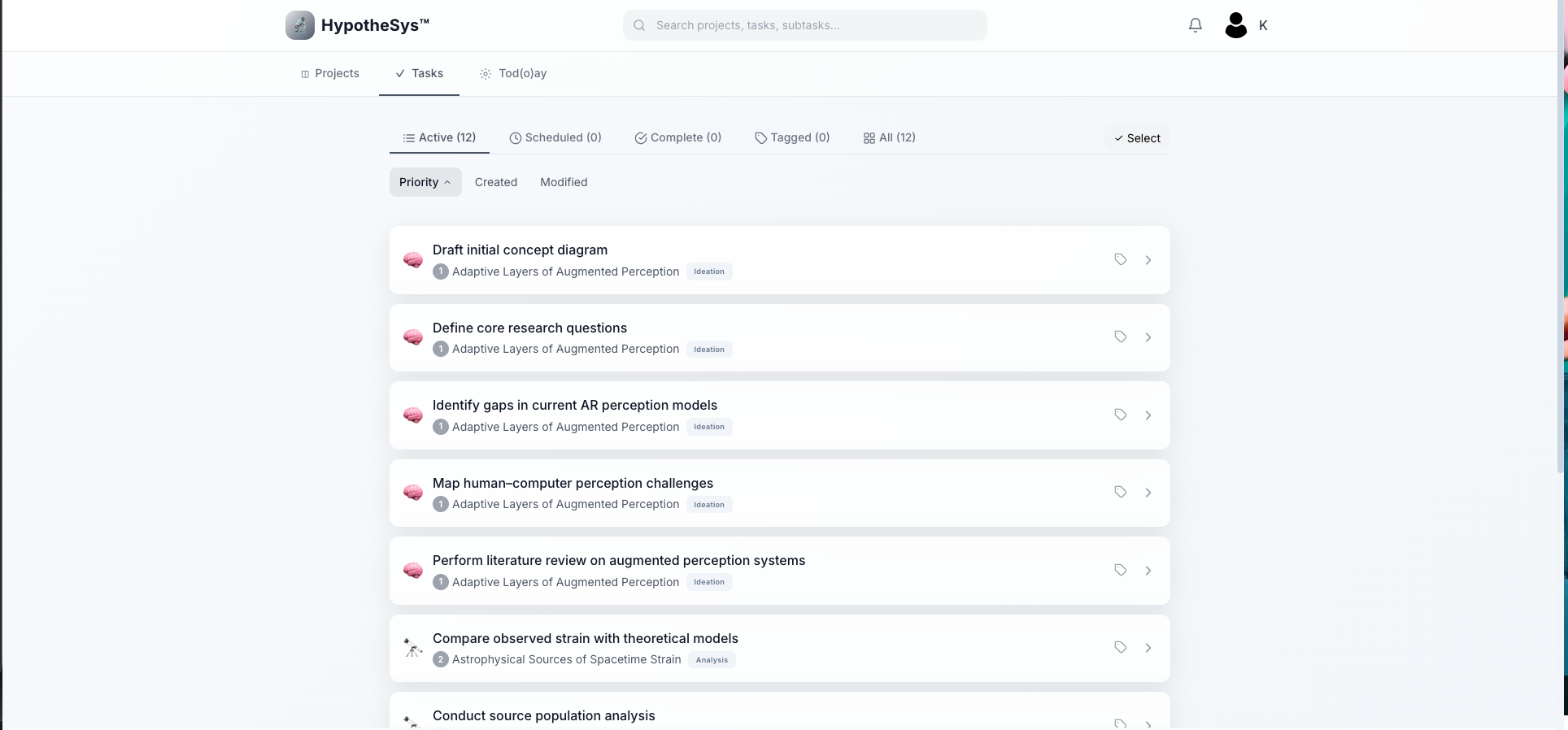 HypotheSys™: Research Project Management - Screenshot 4 showing product features and functionality