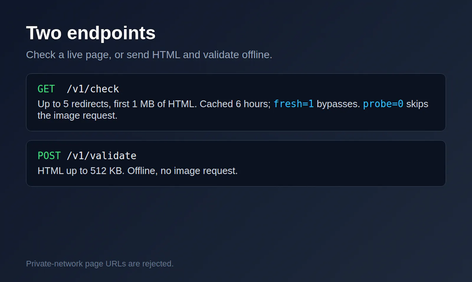 Open Graph & Twitter Card Validator API screenshot 2