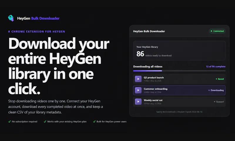HeyGen Bulk Downloader screenshot 2