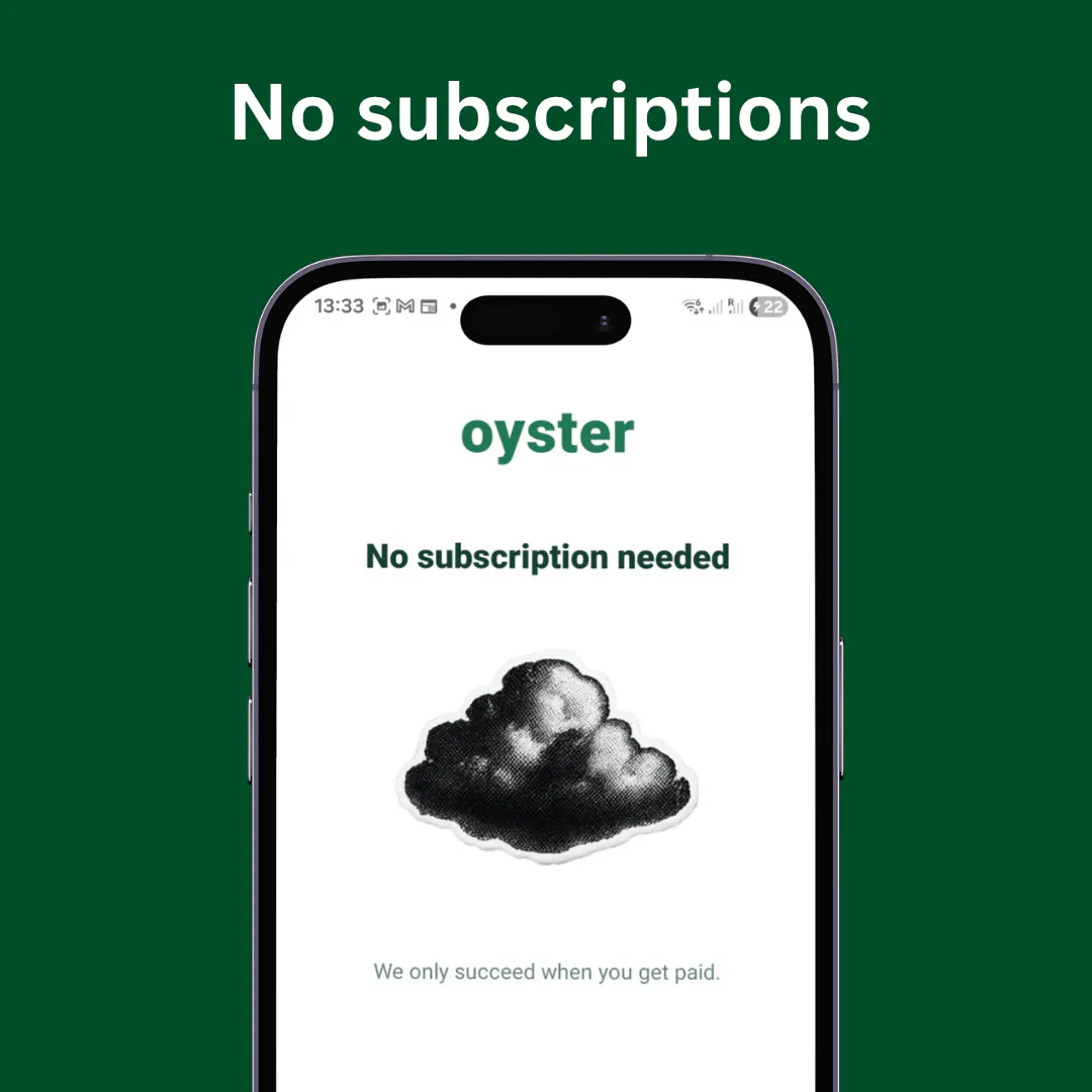 Oyster 제품 배너