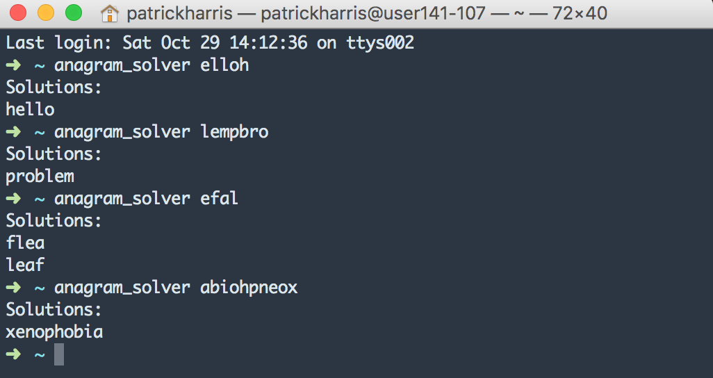 Anagram Solver CLI gallery image
