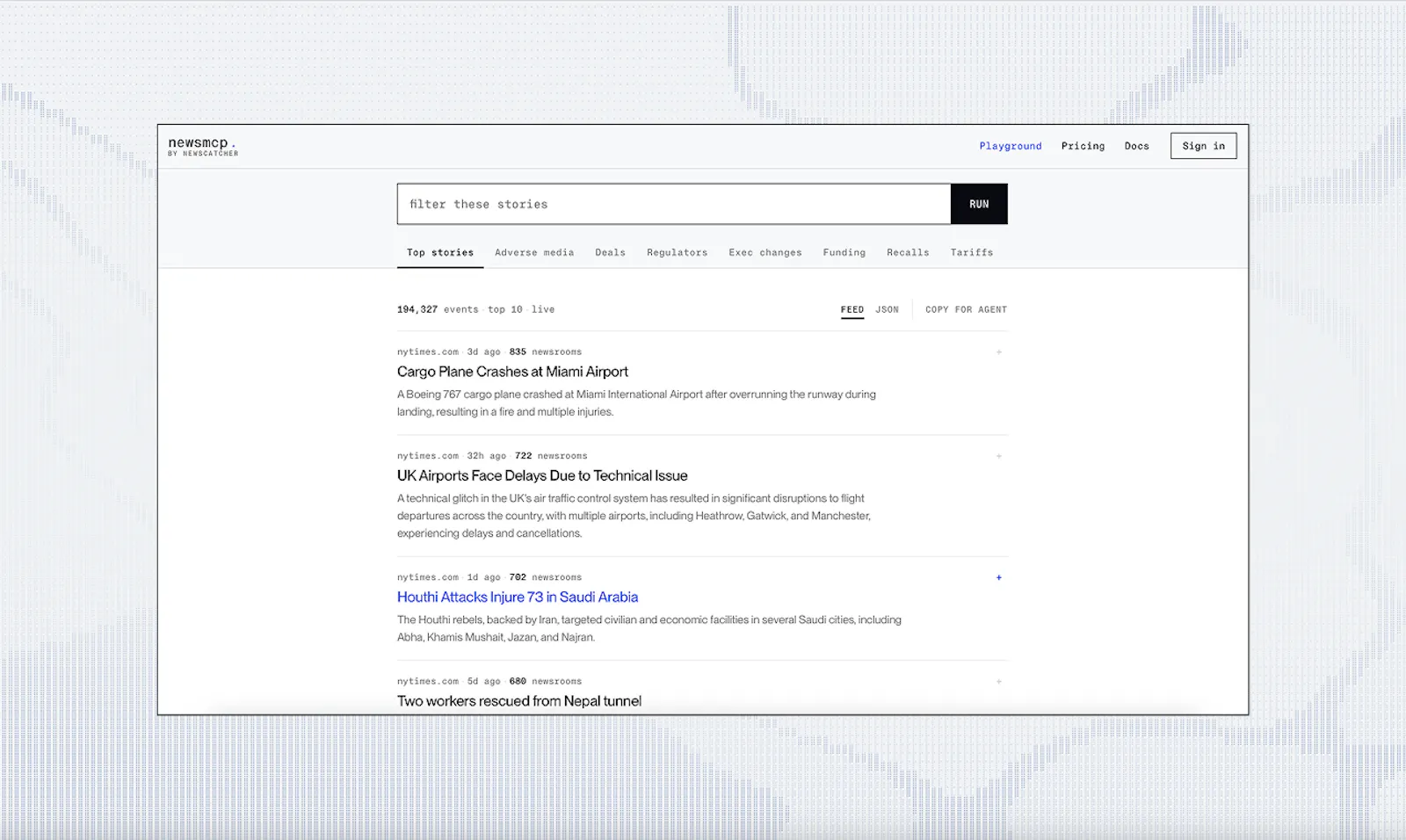 NewsMCP screenshot 2