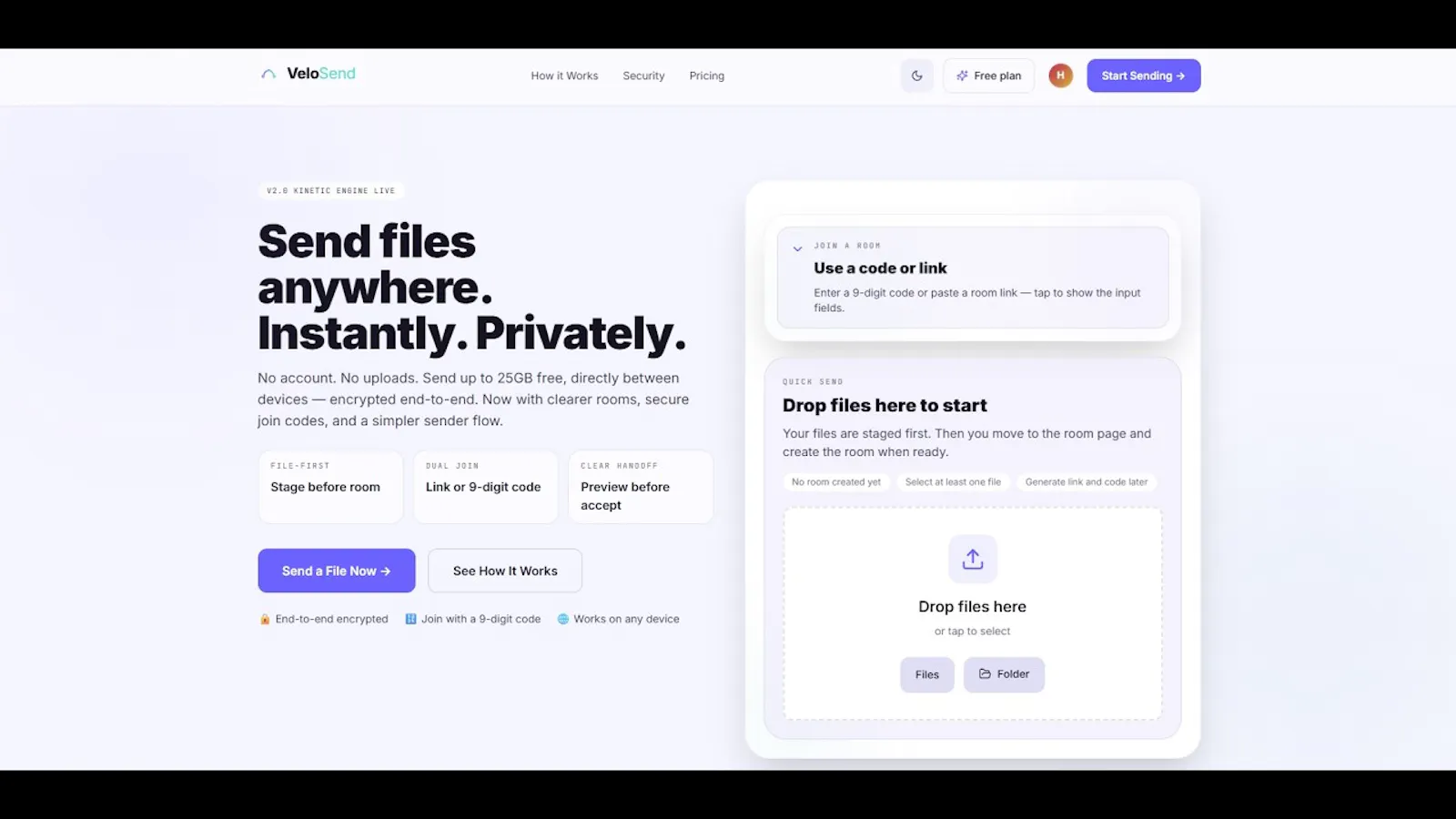 VeloSend screenshot 1 (video preview)